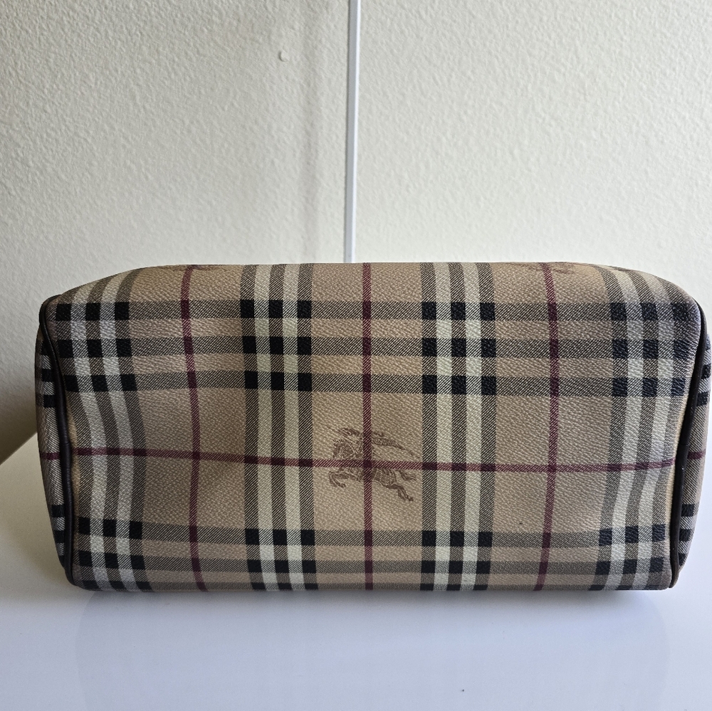Burberry Haymarket Check Boston Bag Brown - Picture 5 of 16